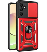 Northcity Samsung Galaxy M15 Uyumlu Kılıf Pars Lens Yüzüklü Silikon - Kırmızı