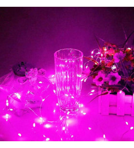 2 METRE PEMBE PİLLİ LED IŞIK CANLI PEMBE IŞIK IP65 SU GEÇİRMEZ SEVGİLİLER GÜNÜNE ÖZEL PEMBE LED IŞIK