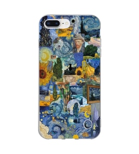 Iphone 7 Plus ve 8 Plus Uyumlu Vincent Van Gogh Sanatsal Tasarımlı Şeffaf Telefon Kılıfı