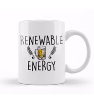 Cute & Funny Renewable Energy Beer Drinking Pun Kupa Bardak Porselen