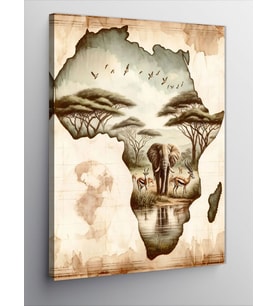 Kanvas Tablo Afrika Haritası