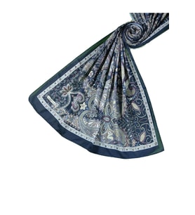 Etnik Desenli Soft Pamuklu Şal 75x190 cm (Lacivert)