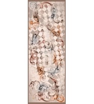 Barok Desen Dora Seri Şal Eşarp Askısı İle Birlikte 75x200 Krem Vizon-75x200