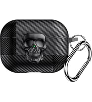 AirPods Pro 3. Nesil Uyumlu Karbon Fiber Hybrid Polymer Technology Kuru Kafa Güvenlik Kilitli Premium Kulaklık Kılıfı (Kuru Kafa)