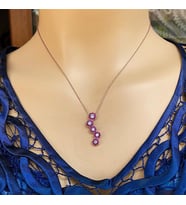 Rose Kaplama Süzülen Halkalar Gümüş Kolye (Karışık)