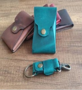 Sumerian Minimalist Crazy Deri Dikey Ön Cep Cüzdanı Yeşil (Anahtarlık Hediye)
