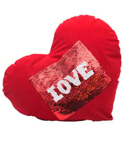 Kişiye  Özel Kırmızı Sihirli Pullu Love Kırlent Kılıfı