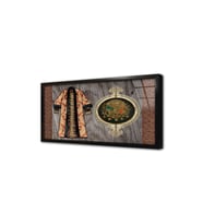 Osmanlı Arması ve Kaftan 1 Çerçeveli Cam Tablo