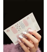 Lexroo Tırnak Oje Sticker Nail Art Set, Karpuz ve Puantiye Desenli, 14'lü