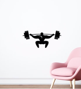 BK Home GYM Tasarımlı Ahşap Duvar Süsü-1 (Siyah)