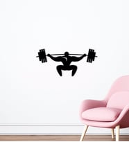 BK Home GYM Tasarımlı Ahşap Duvar Süsü-1 (Siyah)
