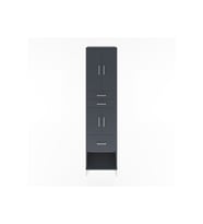 Hyperion Dolap 3 Raflı 3 Çekmeceli 4 Kapaklı 60x44x243 Antrasit-Antrasit