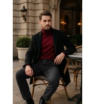 Erkek Likralı Straight Fit Jean Pantolon Siyah