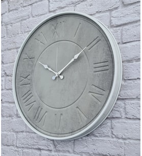 Markakanvas Metal Kasalı Beton Renkli Duvar Saati   ( Çap 50 cm - 80 cm ) (Beyaz)