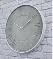 Markakanvas Metal Kasalı Beton Renkli Duvar Saati   ( Çap 50 cm - 80 cm ) (Beyaz)