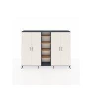 Arges Dolap 12 Raflı 4 Kapaklı 220x30x163 Antrasit-Aytaşı/Çam