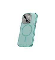 Apple iPhone 15 Plus Uyumlu Kılıf Airbagli M-safe Wireless Şarj Özellikli Lens Koruyuculu Zore Klaptika Kapak (Koyu Yeşil)