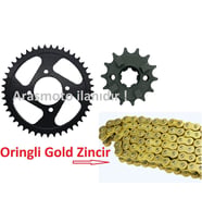 Cf Moto Nk 150 Zincir Dişli Seti Oringli Gold Sarı Zincirli 428/136 Bakla -Arasmoto (Siyah)