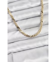 Pirinç Gold Renk Yassı Zincir Kadın Kolye - TJ-BKO10818