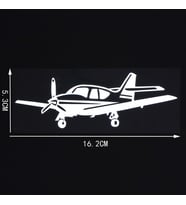 Pervaneli Tek Motorlu Uçak Sticker Yapıştırması 16CM beyaz