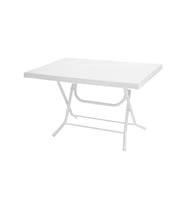 Omnipazar MT-GFM212 Ancora Plastik Dikdörtgen Katlanır Bahçe Balkon Masa 75x120 cm Beyaz