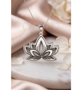 925 Ayar Gümüş Lotus Çiçeği Kolye