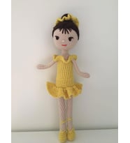 Sarı Balerin Bebek Amigurumi Organik Oyuncak