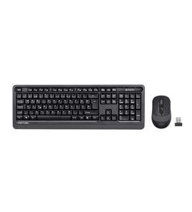 A4 Tech Fg1010F 2.4G Gri F Klavye Fn-Mm Klv+Optik Mouse Kablosuz Set (Siyah)