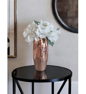 AYNALI CAM VAZO UZUN ROSE GOLD