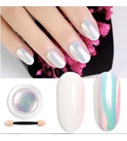 İnci Tozu Protez Tırnak Nail Art Beyaz Ayna Inci Tozu Oje Desen