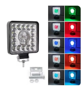 YENİLZD RGB RENKLİ Kuru Kafa Çakarlı Çalışma Lambası 12v - 24v GÜNDÜZ LED OFFROAT SİS ÇAKAR