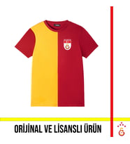 Galatasaray Lisanslı 5 Yıldızlı Parçalı Bayrak Logolu T-Shirt (Sarı-Kırmızı)