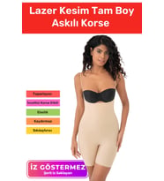 Özel Üretim İz Bırakmayan Kaymayan Toparlayıcı Sıkılaştırıcı Kadın Lazer Kesim Tam Boy Askılı Korse (Ten)