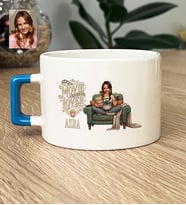 Kişiye Özel Karikatürlü Movie Lover Lüks Fincan Doğum Günü Hediyesi