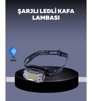 USB Şarjlı Mini LED KAFA Feneri 50m Odak 150m Geniş Aydınlatm