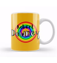 Robert Downey Jr  Retro Rainbow Style Kupa Bardak Porselen