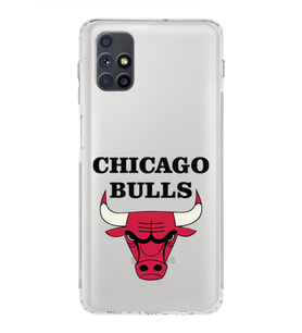 Samsung Galaxy M51 Uyumlu Kamera Korumalı Kapak Chicago Bulls Tasarımlı  Şeffaf  Kılıf