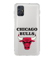 Samsung Galaxy M51 Uyumlu Kamera Korumalı Kapak Chicago Bulls Tasarımlı  Şeffaf  Kılıf
