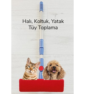 Kedi Köpek Sihirli Tüy Temizleme Fırçası 4 ü 1 Arada Döner Başlıklı