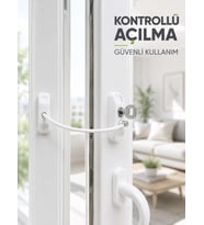Beyaz Kablolu Pencere Kilidi Anahtarlı Güvenlik Sistemi Çocuk Koruma Aparatı