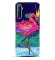 Realme 5i 5 Pro 6i 7 Pro 8 Kılıf Desemli Silikon Queen Flamingo 1748