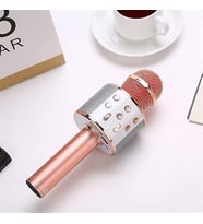 Bluetooth Karaoke Mikrofon Ws-858 Taşınabilir Kablosuz Hoparlörlü Karaoke Mikrofonu Çocuk Ve Yetişkin Uyumlu Dj Rose Gold