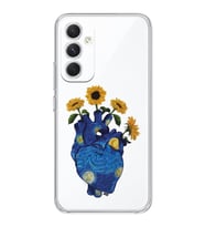Samsung S24 PLUS Uyumlu Vincent Van Gogh Kalp Tasarımlı Şeffaf Telefon Kılıfı
