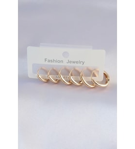 Pirinç Gold Renk Oval Küpe Seti - TJ-BKP8998