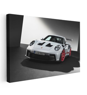 Yatay Kanvas Tablo Porsche 911 GT3 RS Beyaz Pist Performans Aracı Porsche Tablosu Ev Ofis Dekoru