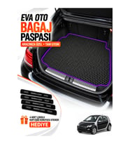 SMART FORFOUR (2004-2006) Uyumlu EVA Bagaj Paspası Araca Özel Siyah-Mor