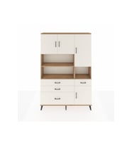 Arges Gardrop 9 Raflı 4 Çekmeceli 4 Kapaklı 132x30x195 Çam-Aytaşı