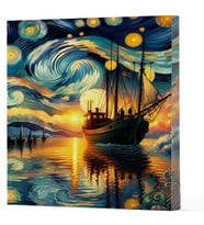 Van Gogh 2 - Gemi Çizgili Yan Boyamalı Defter