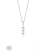 SWAROVSKİ ZİRCONİA PIRLANTA MONTÜR ÜÇLÜ BAGET 925 AYAR GÜMÜŞ KOLYE