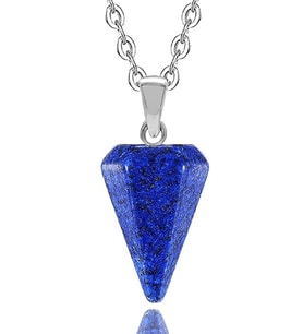 Sertifikalı Doğal Lapis Lazuli Taşı Doğal Taş Pandül Kolye (Çok Renkli)
